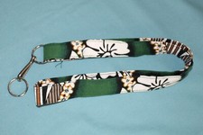 Hawaiian Flower Print Lanyard Green - Excellent Condition