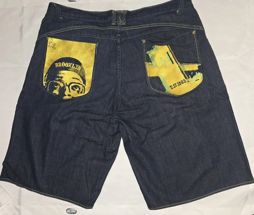 Pantaloncini jeans uomo Nike Air Jordan anni 90 ricamati taglia 42 Spike Lee Brooklyn