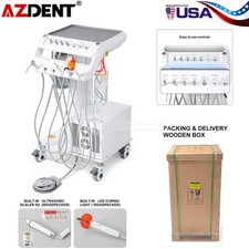 Portable Dental Mobile Delivery Unit Cart System Air Compressor Suction 4 Holes