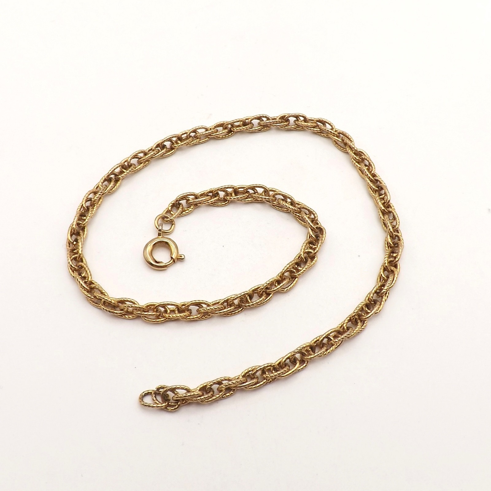 Gold Tone Open Rope Link Ankle Bracelet Anklet Grow With Me 11in Or Smaller