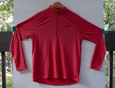 Under Armour Tech 1/2 Zip Long Sleeve Red 1328495-638 Size M Loose