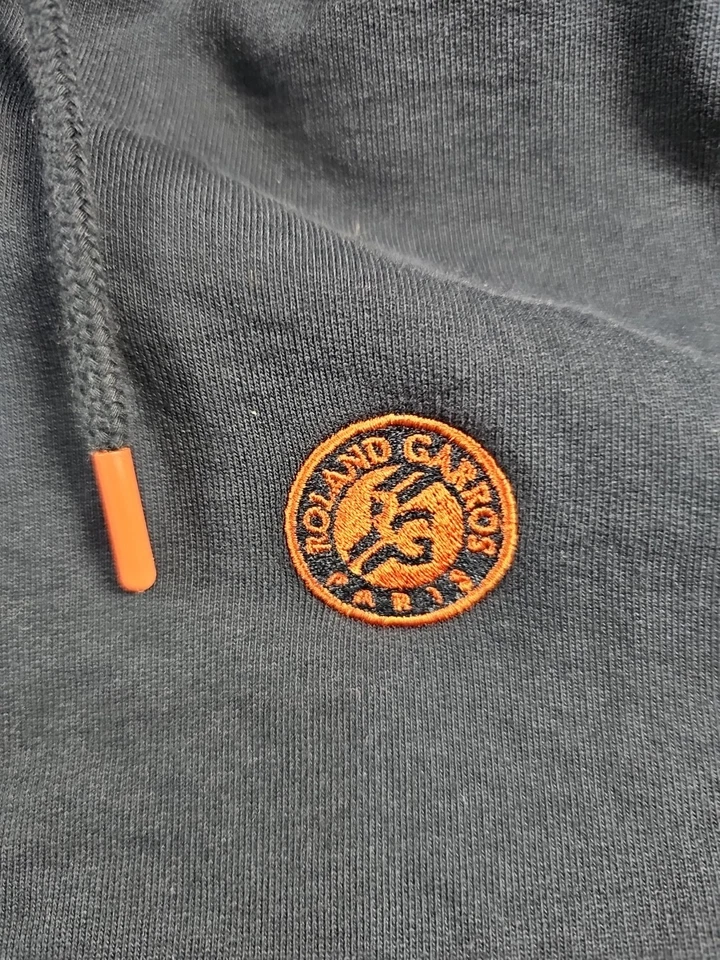 Мужская большая куртка с капюшоном Roland Garros теннисная с открытыми синими оранжевыми карманами - Изображение 2 из 4