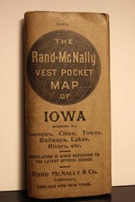 The Rand-Mcnally Vest Pocket Map of Iowa Showing all Counties, Cities, Towns,