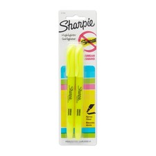 Sharpie Accent Pocket-Style 2 Count Pack of 1 , Fluorescent Yellow