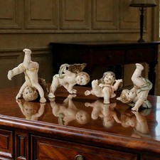 Vintage Fontanini Simonetti Style Tumbling Cherub Angels Set Of 4 1980s EC