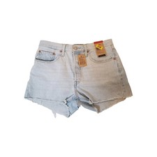 Levis Womens 501 High Fitted Denim Cut Off Daisy Duke Booty Shorts Button SZ 30