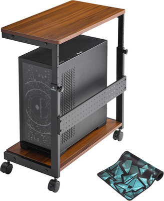 PC Stand Computer Cart, Height Adjustable Tower Stand 2-Tier Suit for ATX Case P