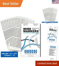 Wire Marker Book Numbered 1-45 for Cable Management, Vinyl-Coated, High-Tack ...