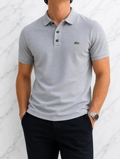 Lacoste poloshirt lichtgrijs heren Slim Fit m...