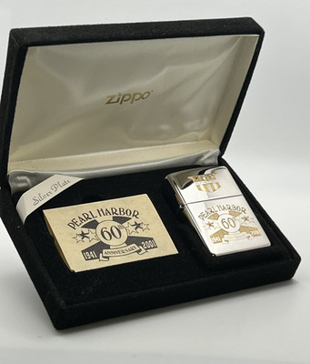 Original Brandneu 2000 Zippo Feuerzeug Selten LTD PEARL HARBOR 60th Versilbert
