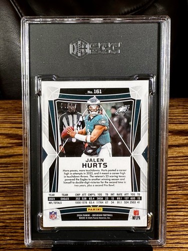 2024 SB MVP Jalen Hurts Obsidian Red Flood Holo, SSP #/49 SGC Grade 8.5, Pop 1 - Bild 6 von 9