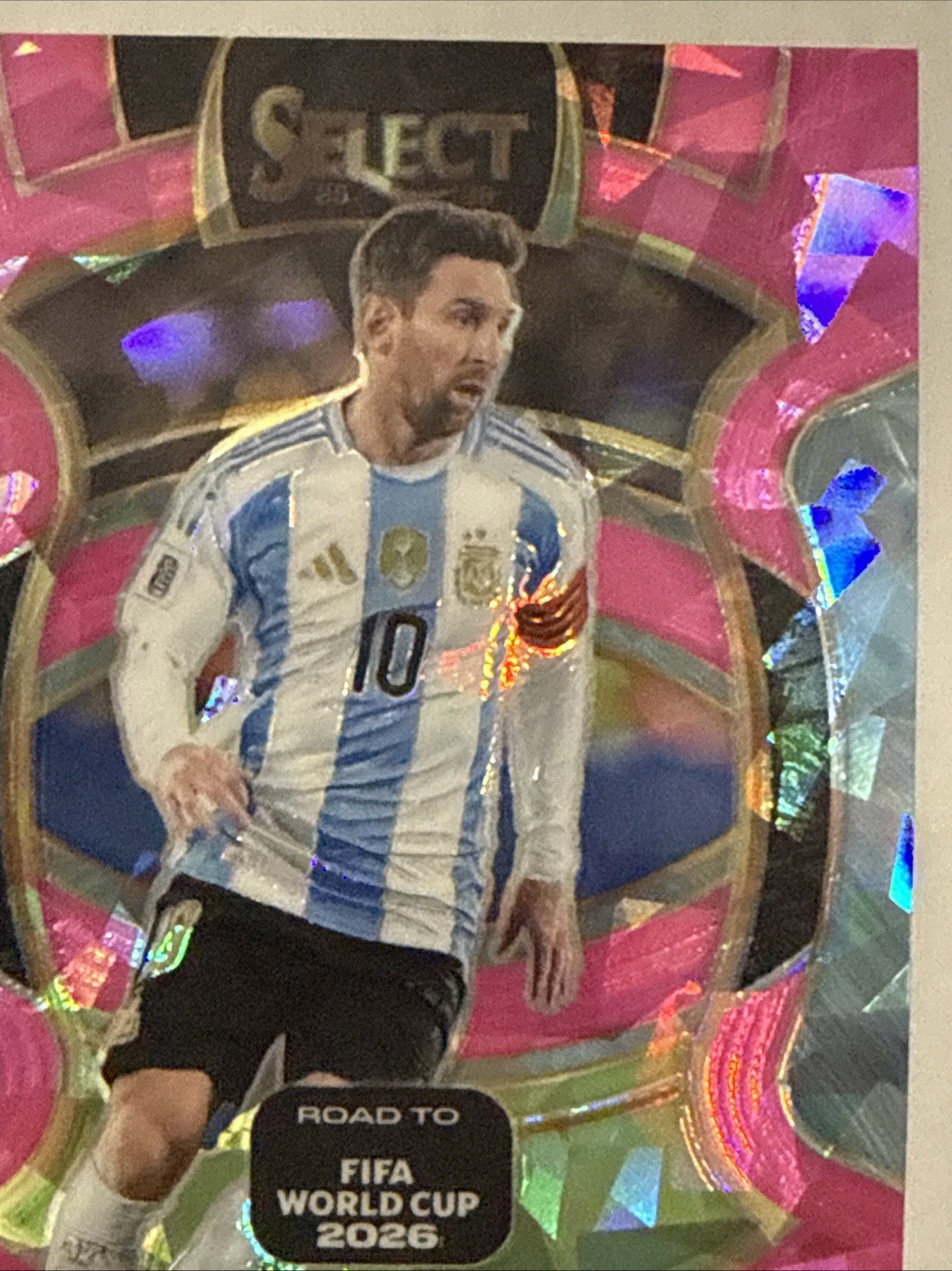 Lionel Messi Pink Ice Prizm #56 2025-26 Panini Select FIFA World Cup Argentina view 3