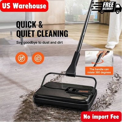 Carpet Sweeper, 7.87 in Paths, Floor Sweeper Manual Non Electric, 300 ml Dustbin