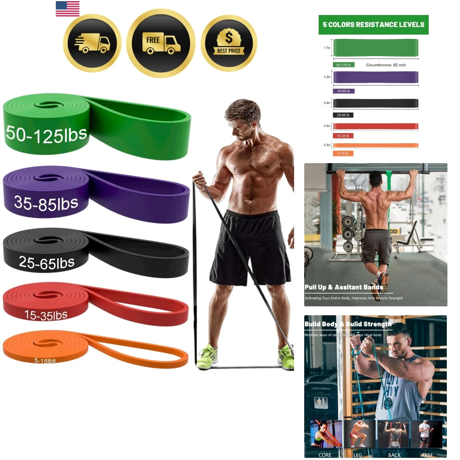 Resistance Bands, Pull Up Assist Bands - Workout Bands, Eexercise Bands, Long...
Opens in a new wind