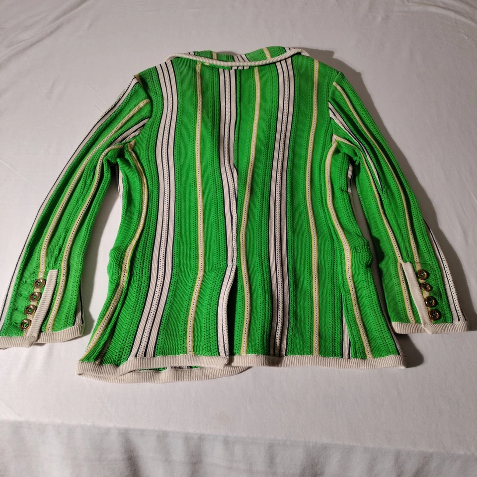 Свитер блейзер Juicy Couture размер S зеленый в полоску с длинным рукавом - Изображение 2 из 4