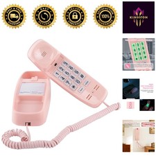 Bright Pink Corded Landline Phone - Perfect for Modern Homes  Nostalgic Decor