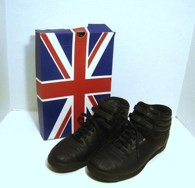REEBOK: Women's Classic Freestyle Hi Leather Black Shoes (2-71) - Size 10