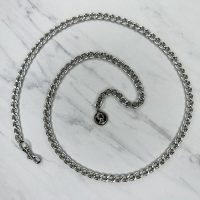 Silver Tone Chain Belt Coin Charm Body Chain Y2K Festival - Size Small (S)