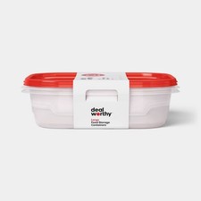 Large Rectangle Food Storage Containers - 128oz/2ct