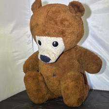 Plush Teddy Bear Brown  White Stuffed Animal Single Unit