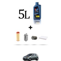 Hoffcar Servicekit 4 Filter Und 5L ÖL FüR Fiat Punto Ii 1.9 D 44Kw Ab 1999