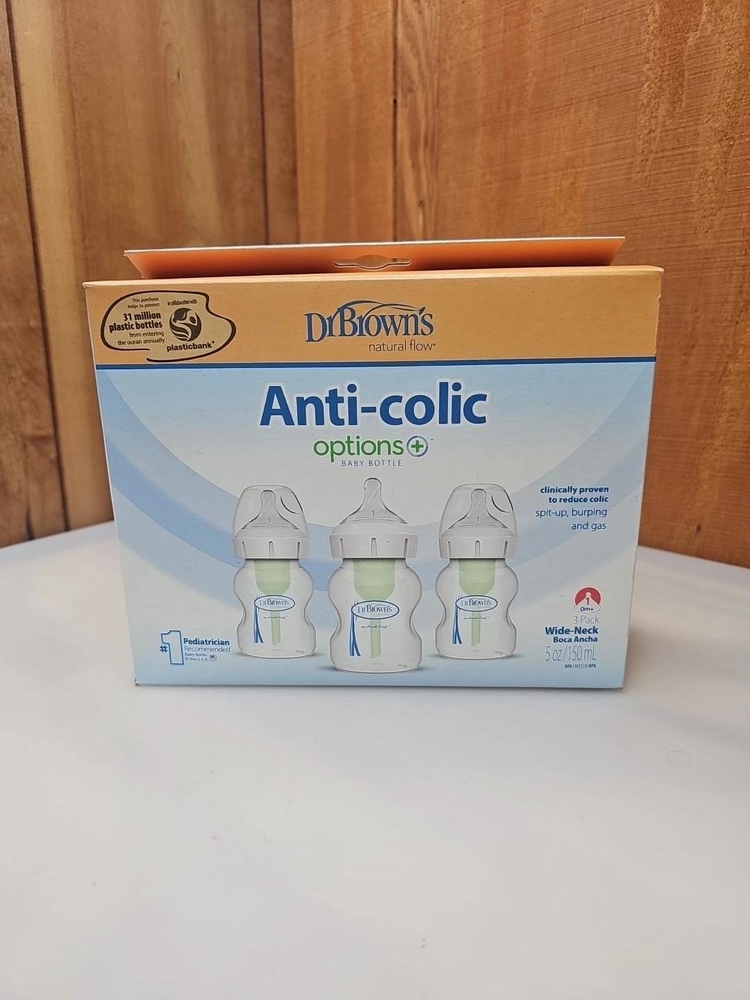 Dr Browns Natural Flow Anti-Colic Bottles, 3 Pack 5 oz NEW wide Neck