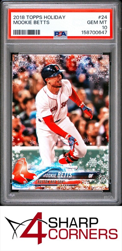 2018 TOPPS HOLIDAY #24 MOOKIE BETTS RED SOX PSA 10