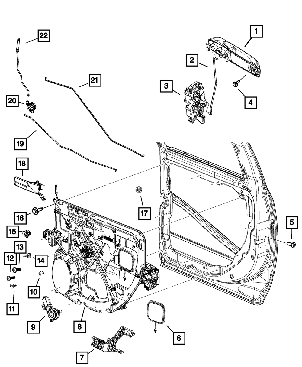 Genuine Mopar Exterior Door Handle Left 6NV591BJAC