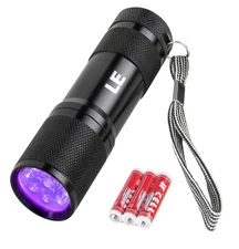 Lighting EVER Black Light Flashlight, Small UV 395nm, AAA Batteries Included