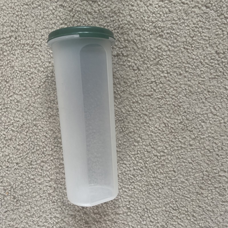 Tupperware Clear/ Sheer Modular Mate #4 Round #1643 30oz With Green Seal Lid