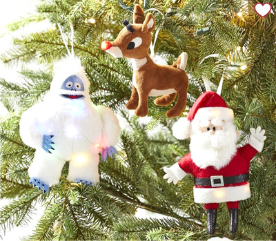 Pottery Barn Kids Rudolph Reindeer Light Up Xmas Ornaments RUDOLPH SANTA BUMBLE