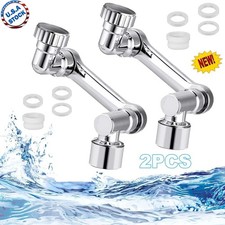 2 Pack Universal 1080 Swivel Robotic Arm Swivel Extension Abs Faucet Aerator