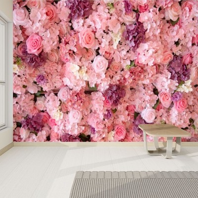 Peel and Stick Wall Mural - Large Floral Rose Backdrop Wallpaper, Self-Adhesive