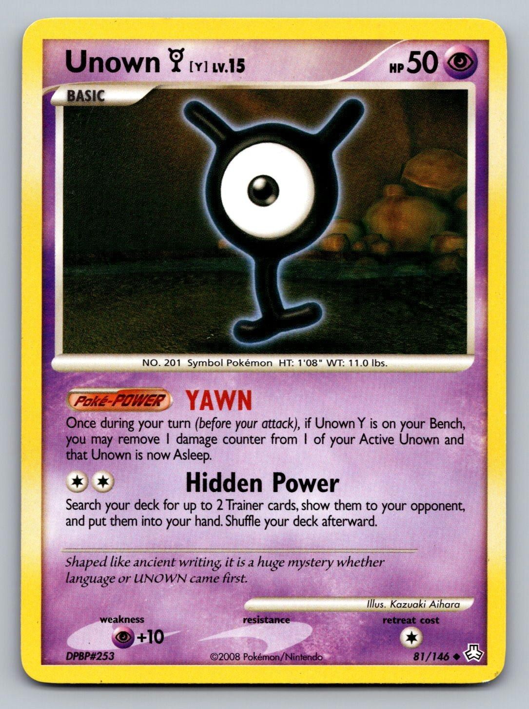 Unown [Y] 81/146 UC Legends Awakened Pokemon LP