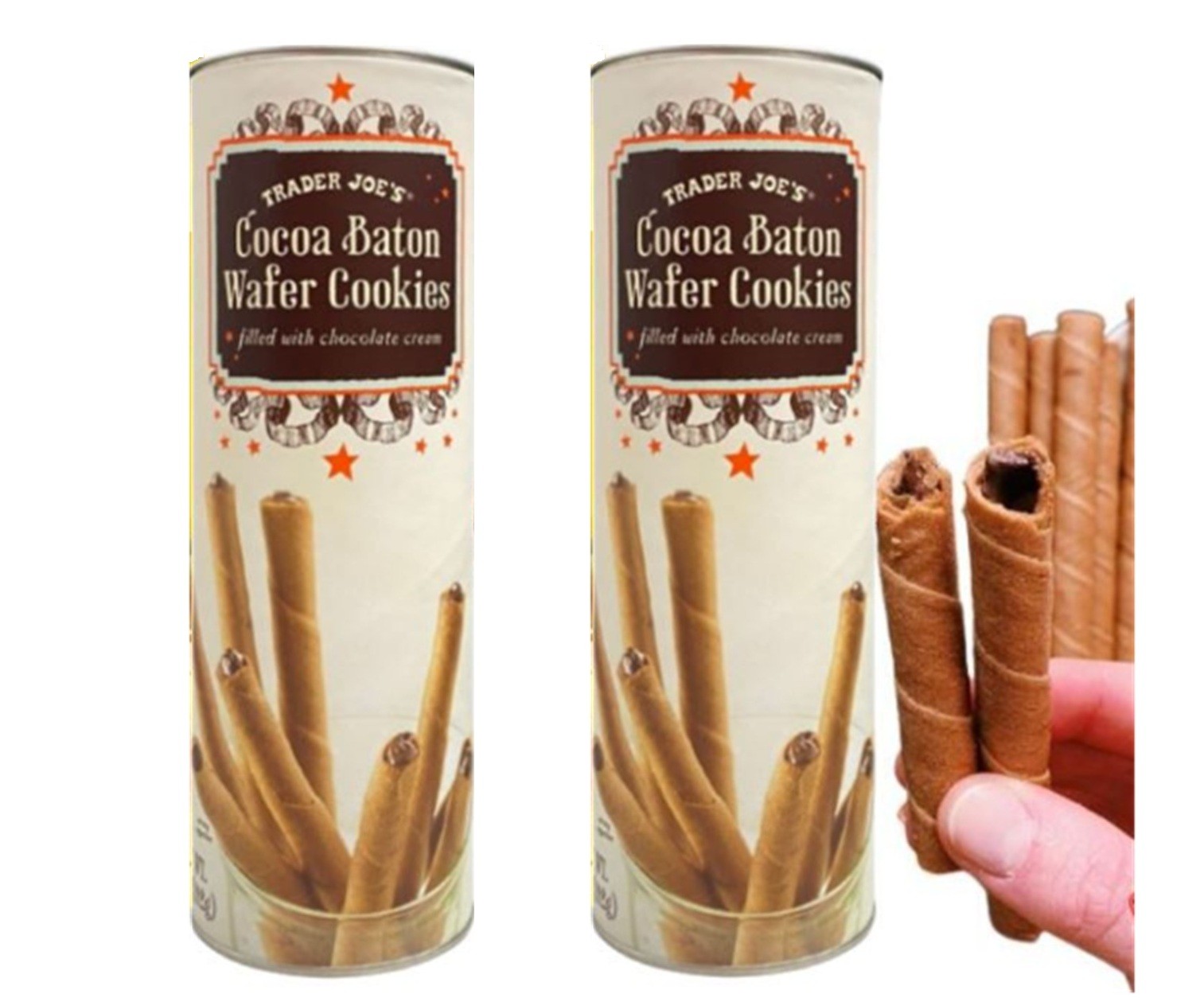 Trader Joe's Cocoa Batons Chocolate Cream Wafers Cookie 5 oz 2 XPack