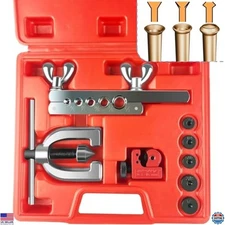 Brake Line Flaring Tool Kit for Copper & Aluminum Tubing, 3/16" to 1/2" Sizes