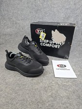 V12 V2500 Comet Mens UK 10 Black Safety Workwear Trainers BNWB