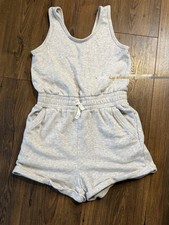 Abercrombie Kids Girls Grey Sleeveless Romper, Cotton Size 11/12