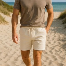 Mens Plain Shorts Casual Sports Elastic Waist Training Activewear Gym Bottoms