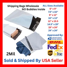 Poly Mailers Shipping Bag 5x7 6x9 9x12 10x13 7.5x10.5 12x15.5 14.5x19 19x24