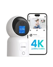4K Pan/Tilt Smart Security Camera Indoor,Plug in 2.4/5GHz WiFi Camera,2 Way V...