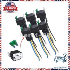 6Pcs 12V 30A Fuse Relay Switch Harness Set SPST 4 Pin 14 AWG Hot Wires Fast