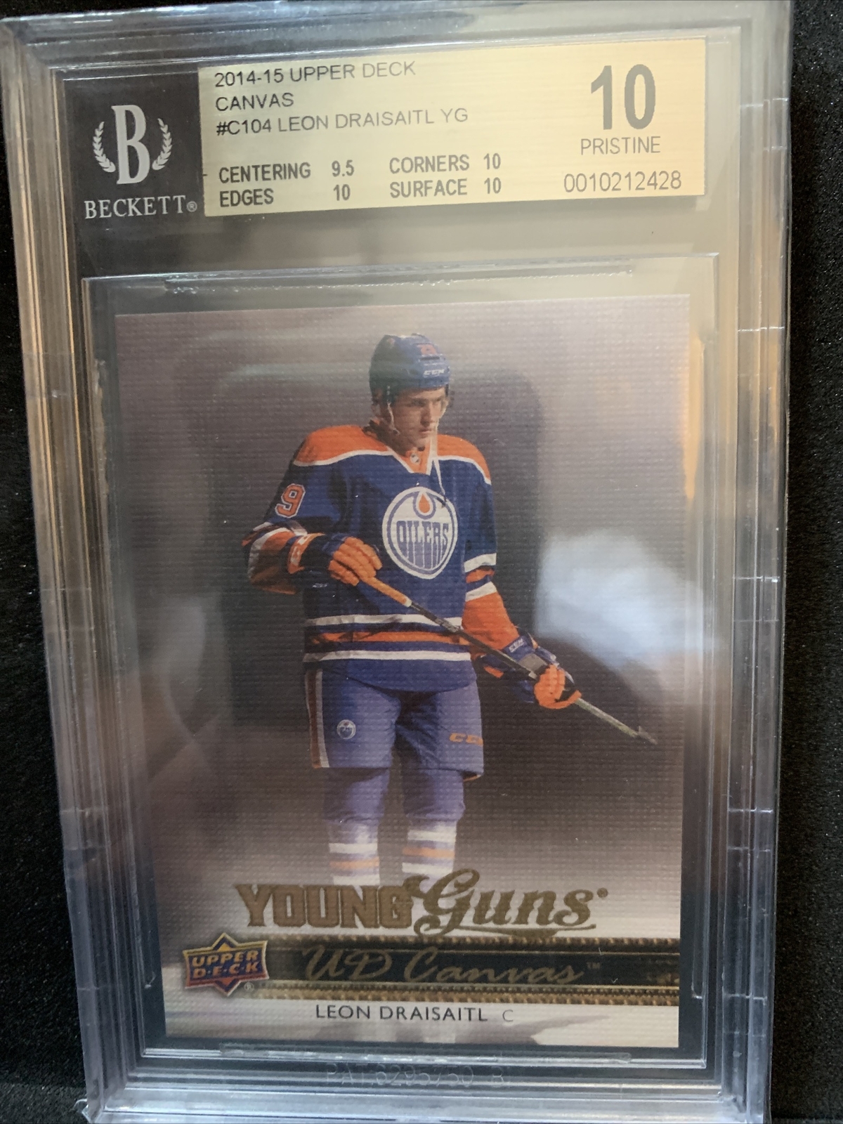 Leon Draisaitl 2014-15 Upper Deck Young Guns Canvas BGS 10 Pristine