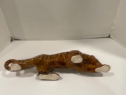 "Maceta de cerámica Tiger vintage mediados de siglo 15"" de largo excelente estado difícil de encontrar" - Imagen 7 de 9