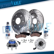 355mm Front Drilled Rotor &Brake Pad & Wheel Bearing Hubs for Cadillac CTS STS V