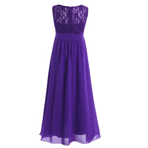 Flower Girls Dress Bridesmaid Birthday Party Prom Wedding Chiffon Formal Gown - Picture 48 of 75