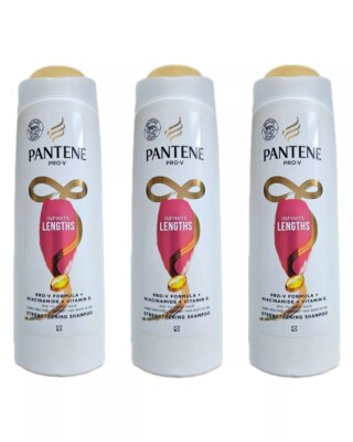 3 x Pantene Pro-V Infinite Lengths Strengthening Shampoo 400ml.