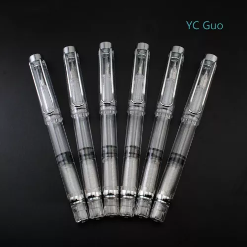 6X Wing Sung 3009 Clear Transparent Fountain Pen 3 Fine Nib  & 3 Extra Fine Nib