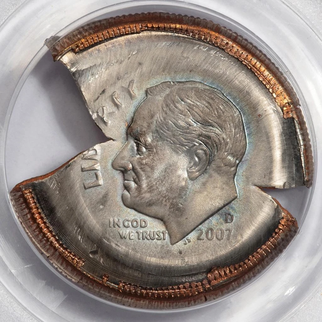 2007 D PCGS MS66 Massive Multi Struck Die Cap Dime Mint Error Amazing Eye Appeal