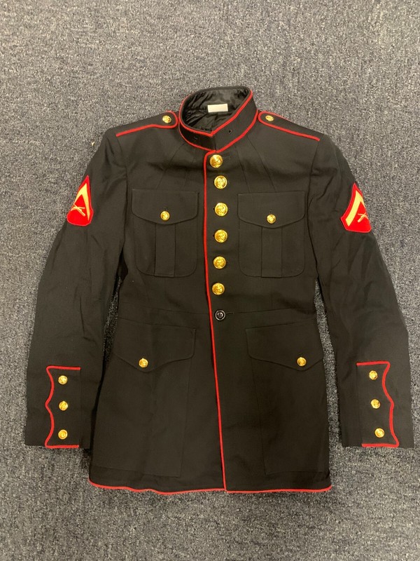 USMC Male Dress Blues Coat Size 38S